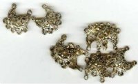 5 Pairs of 20x16mm 5 Loop Drop Antique Gold Earrings